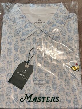 Masters 2026 -  Gnomes from Masters  Gold Flag Emblem - NWT